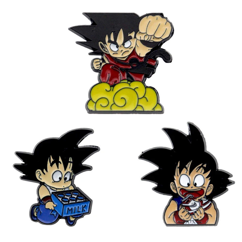 7 Balls Z Anime Son Goku Brooch Children Clothing Decorative Badge Men Cartoon Backpack Alloy Personality Badge Accessories Gift