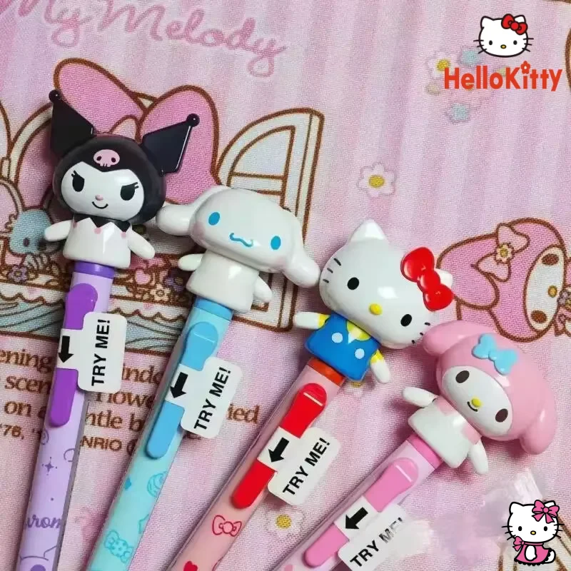 

Sanrio Inflating Pen Cartoon Hello Kitty Cinnamorol Kuromi Doll Arm Can Move Cartoon Gel Pen Girls Writing Pen Gift Stationery