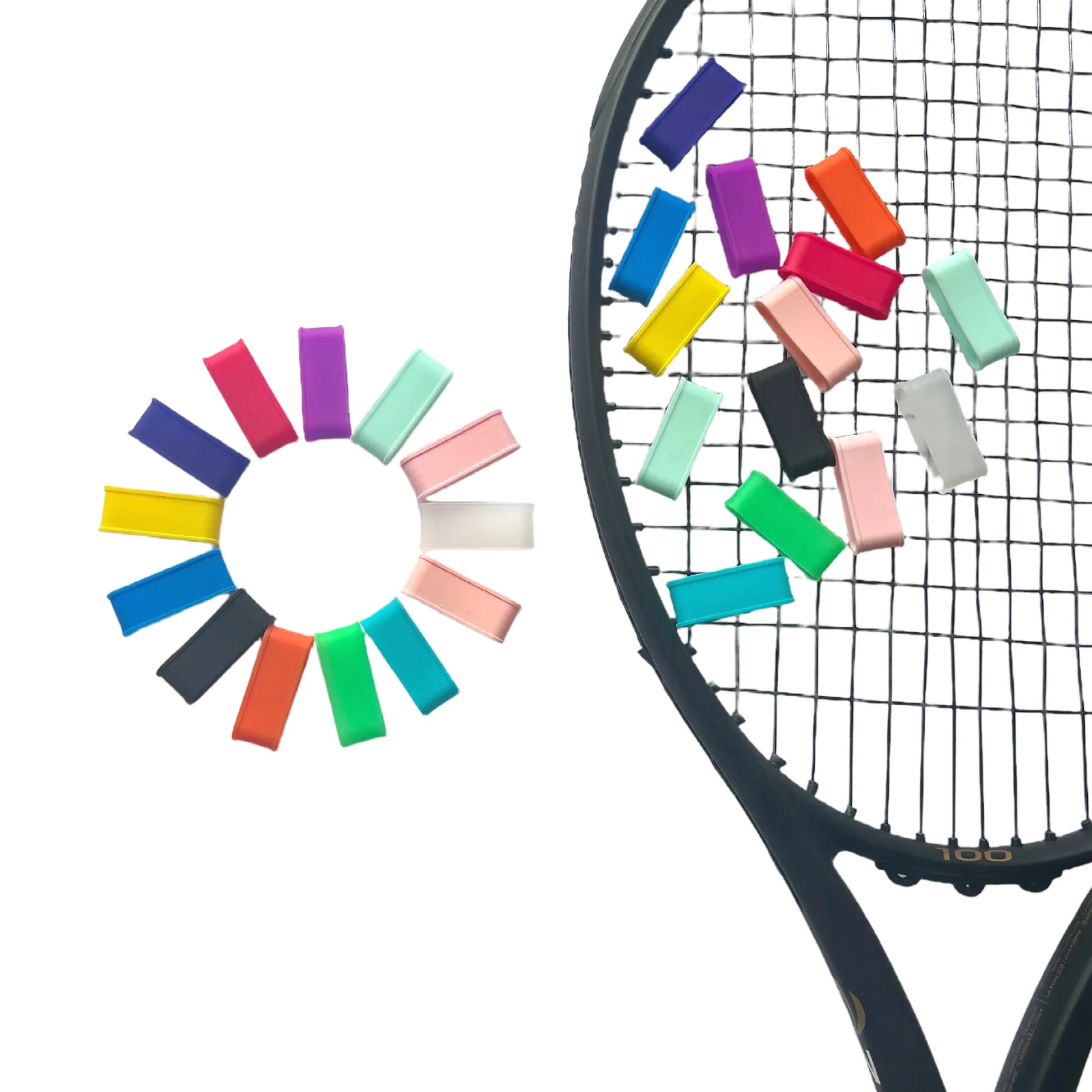 Candy Color Silicone Grip Ring for Tennis Racket Overgrip Sealing Ring Fixed Bands