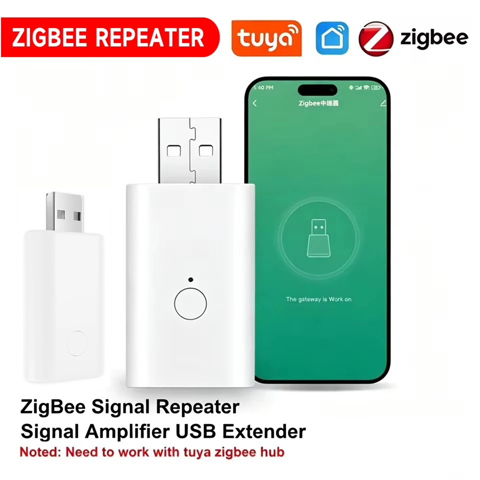 Tuya ZigBee Signal Repeater USB Amplifier Extender Smart Life Z2M Home Assistant Automation Gateway Required