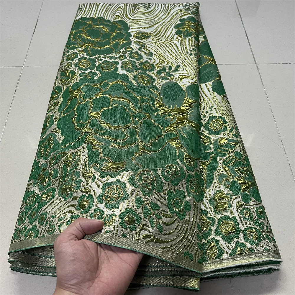 

2025 African Nigerian Tulle Lace Fabric High-Quality Jacquard Organza Embroidery for Party Prom Dresses Latest Design YXZ177