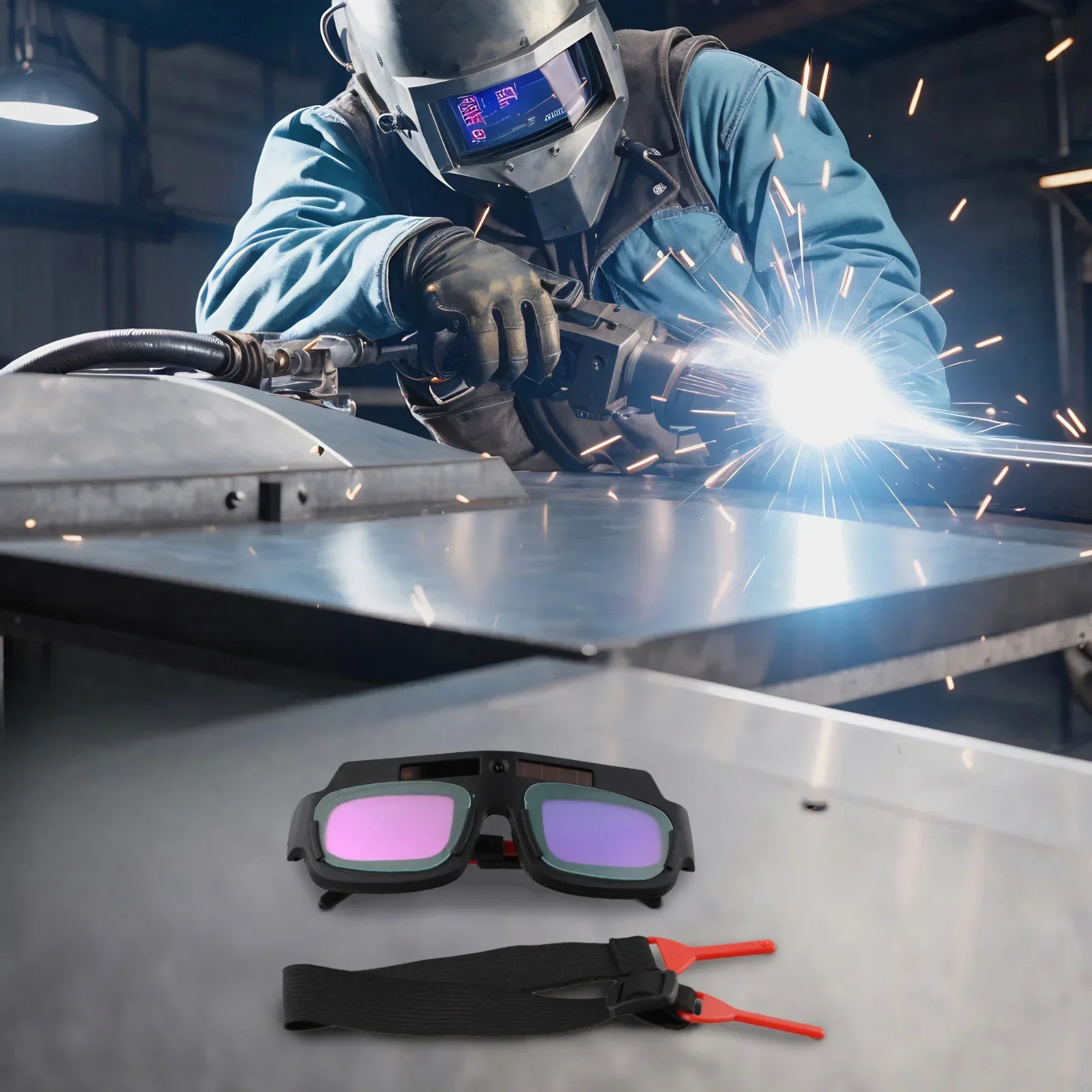 

Welding Glasses Auto Darkening Gog Gles Safety Automatic Dimming Welder Arc Solar Energy 145.4*53*30mm Protective Glasses