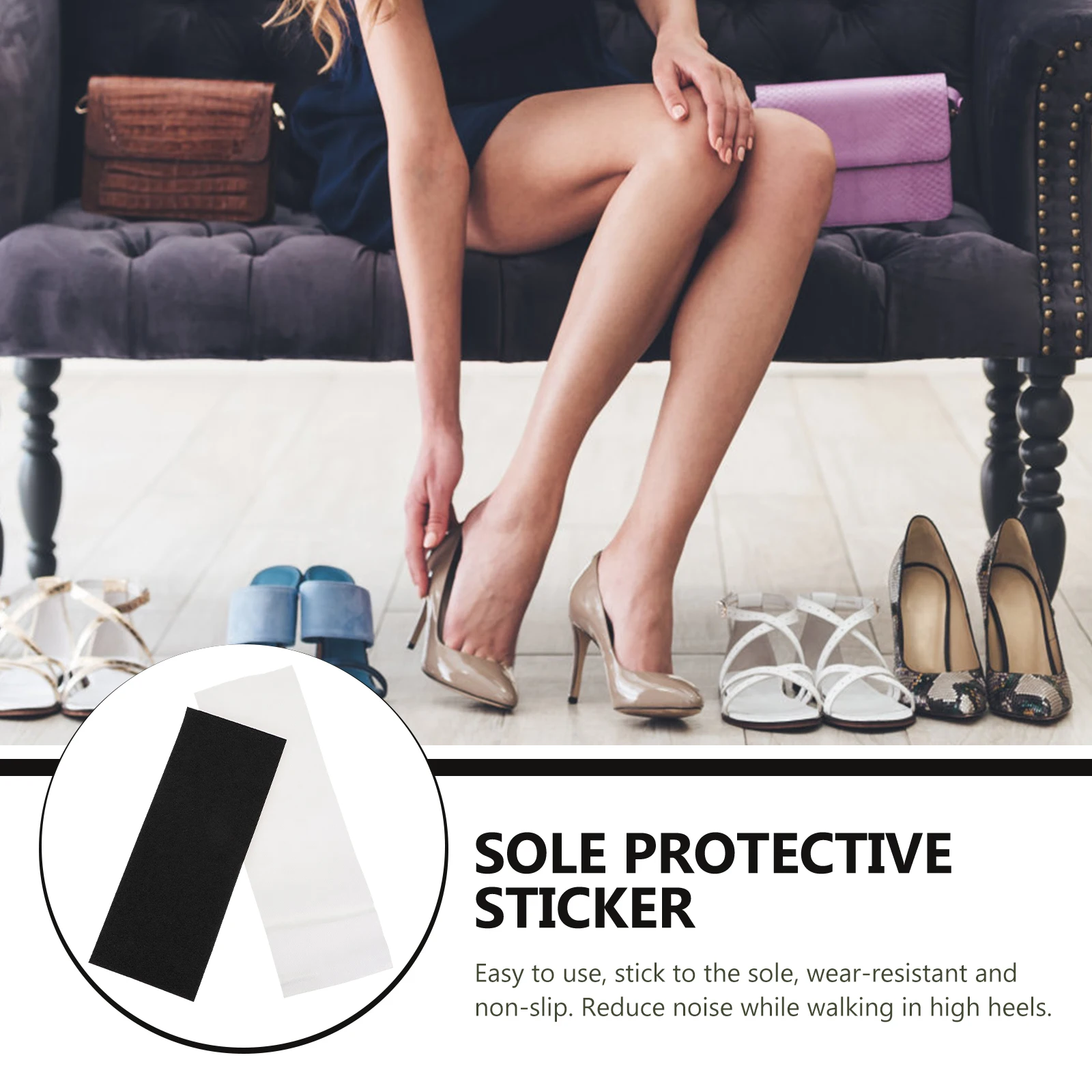 

2pcs Protector Stickers Non Slip Outsole High Heel Rubber Adhesive Pad Foot High Heel Care Tool Wear Resistant