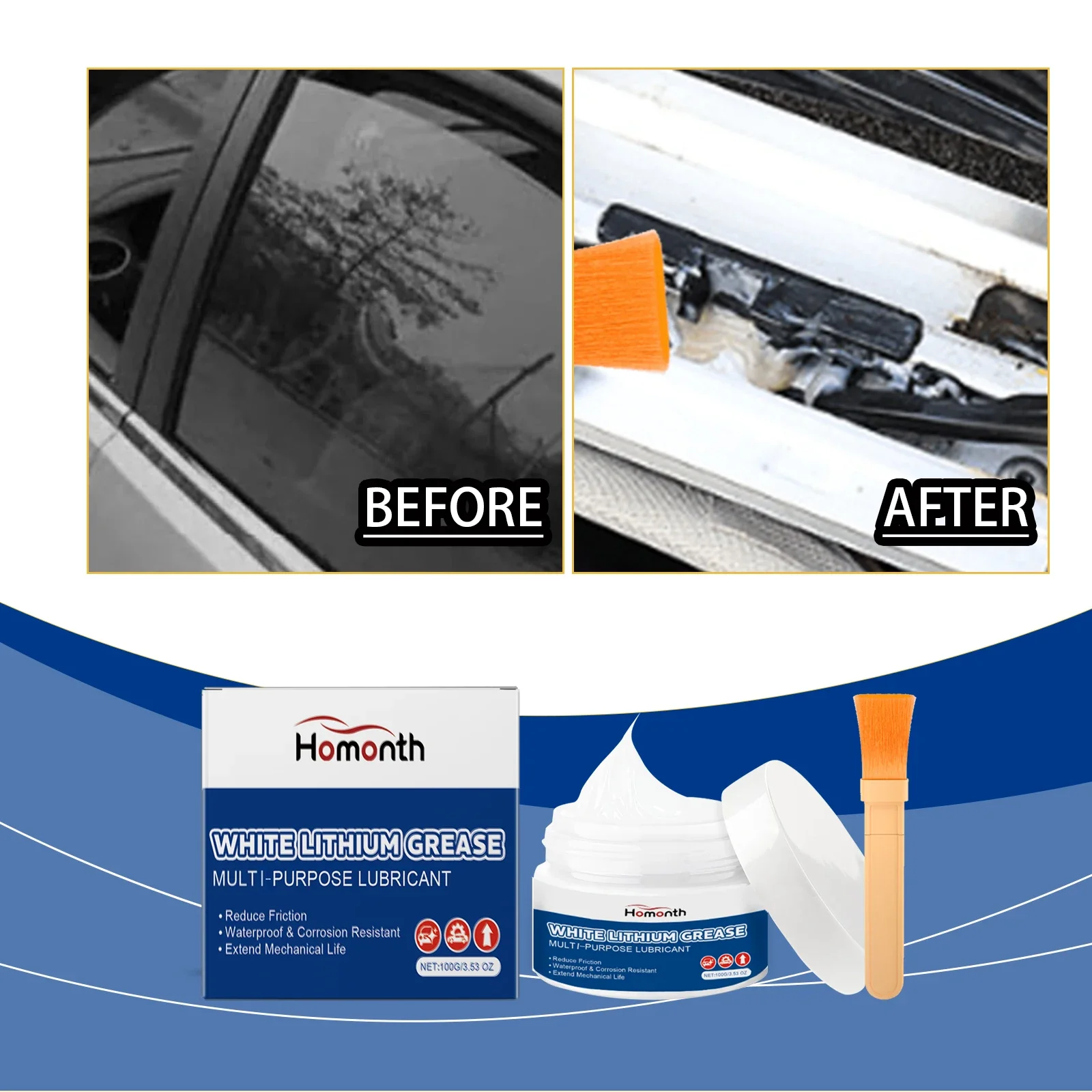 

Car White Lithium Grease Multi-Purpose Lubricant