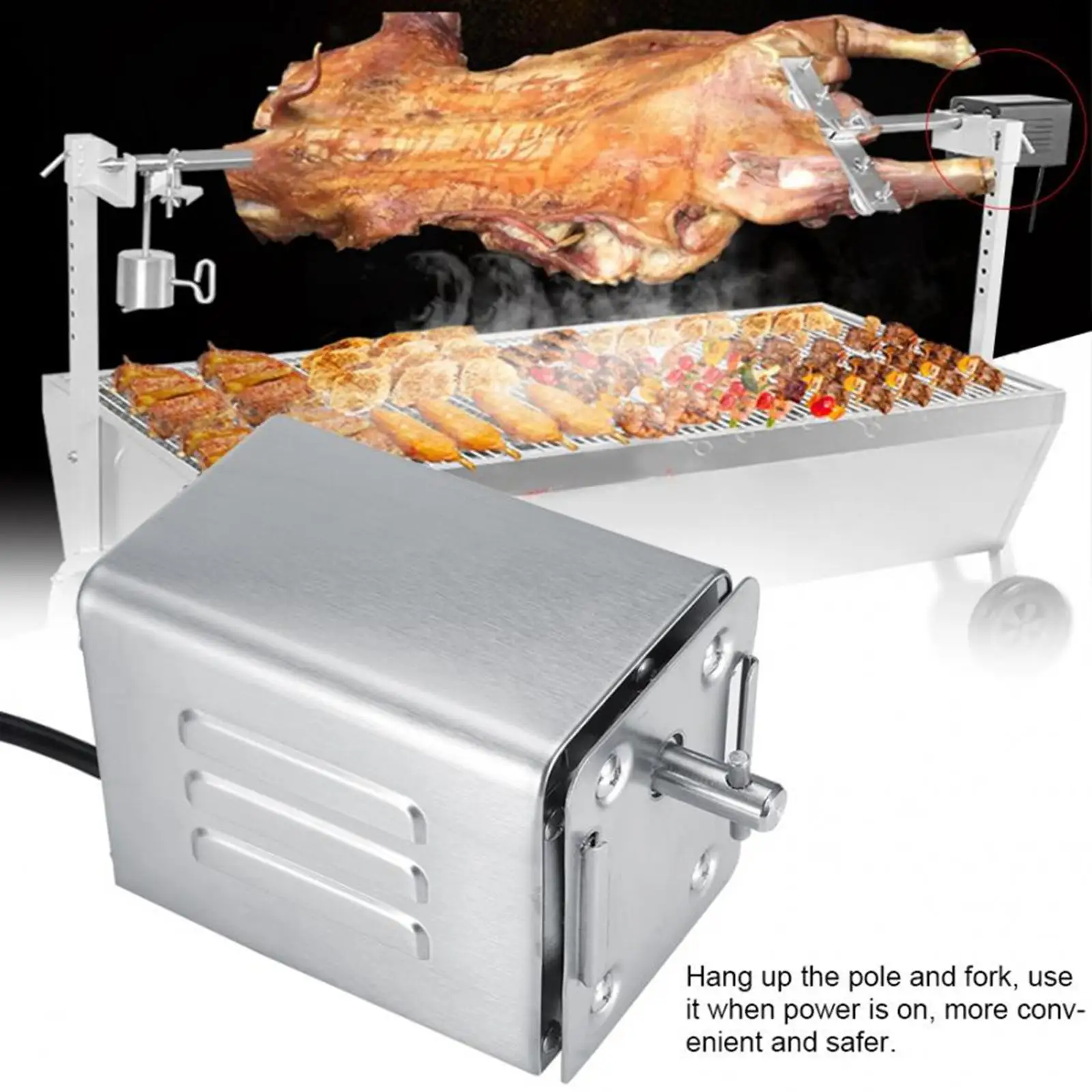 Grill Rotisserie Motor W 70kg   Heavy-Duty Rotisserie Motor for Grill for Barbecue Chicken Family Dinner BBQ