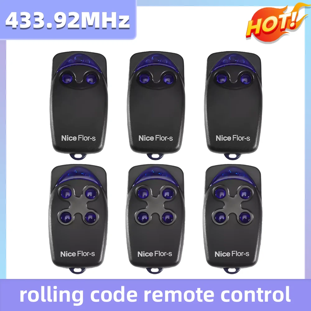 433,92 МГц Пульт дистанционного управления для гаражных ворот с подвижным кодом NICE FLORS FLO2RS FLO4RS FLO2RE FLO4RE ERA ONE INTI O4 ON2 ON4 ON2E ON4E
