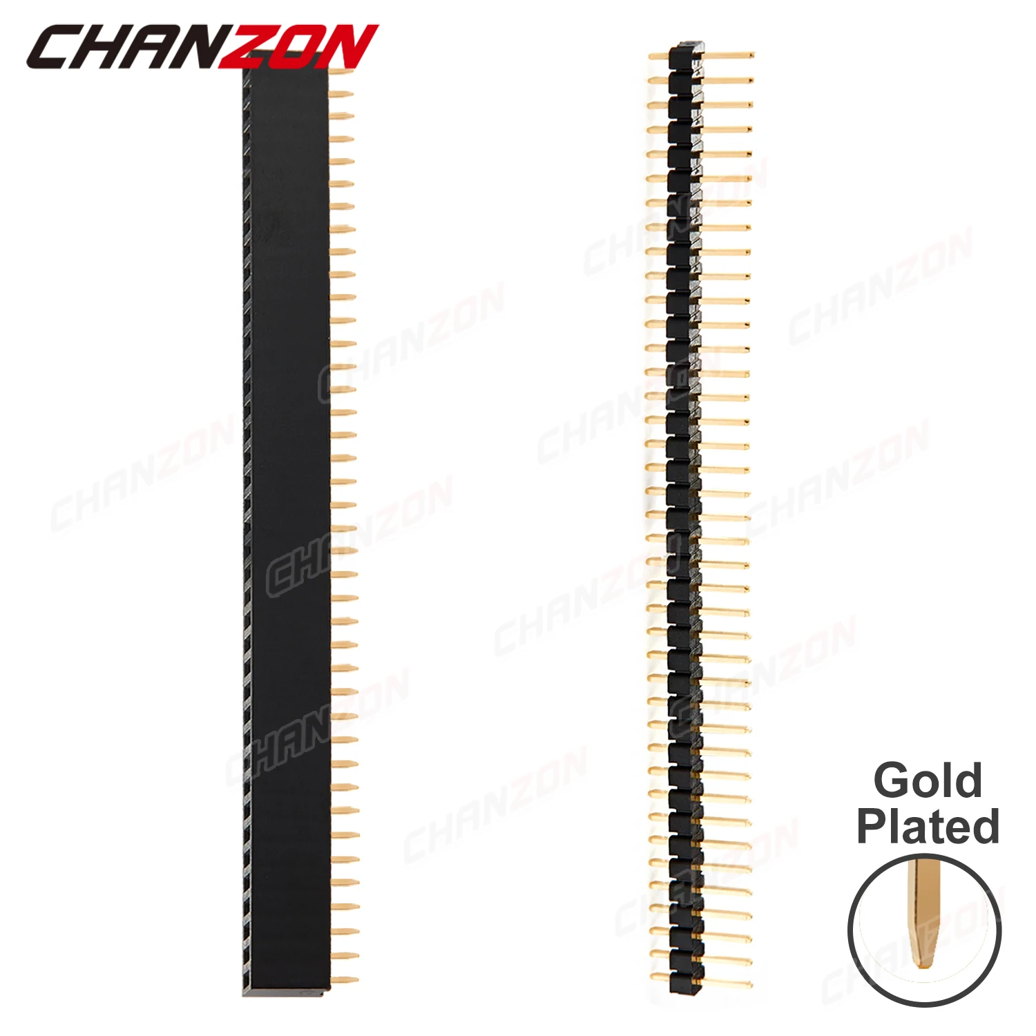 Male Female Single Row 40 Pin Header 2.54mm Gold Plated Breakable Extension Connector Strip for Arduino PCB Socket Raspberry