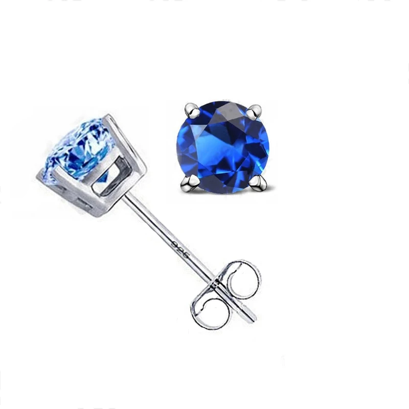 Klassische cz Kristall Ohr stecker Sterling Silber Farbe für Frauen Männer Unisex Geschenk aaa kubischen Zirkon Hochzeits feier Schmuck