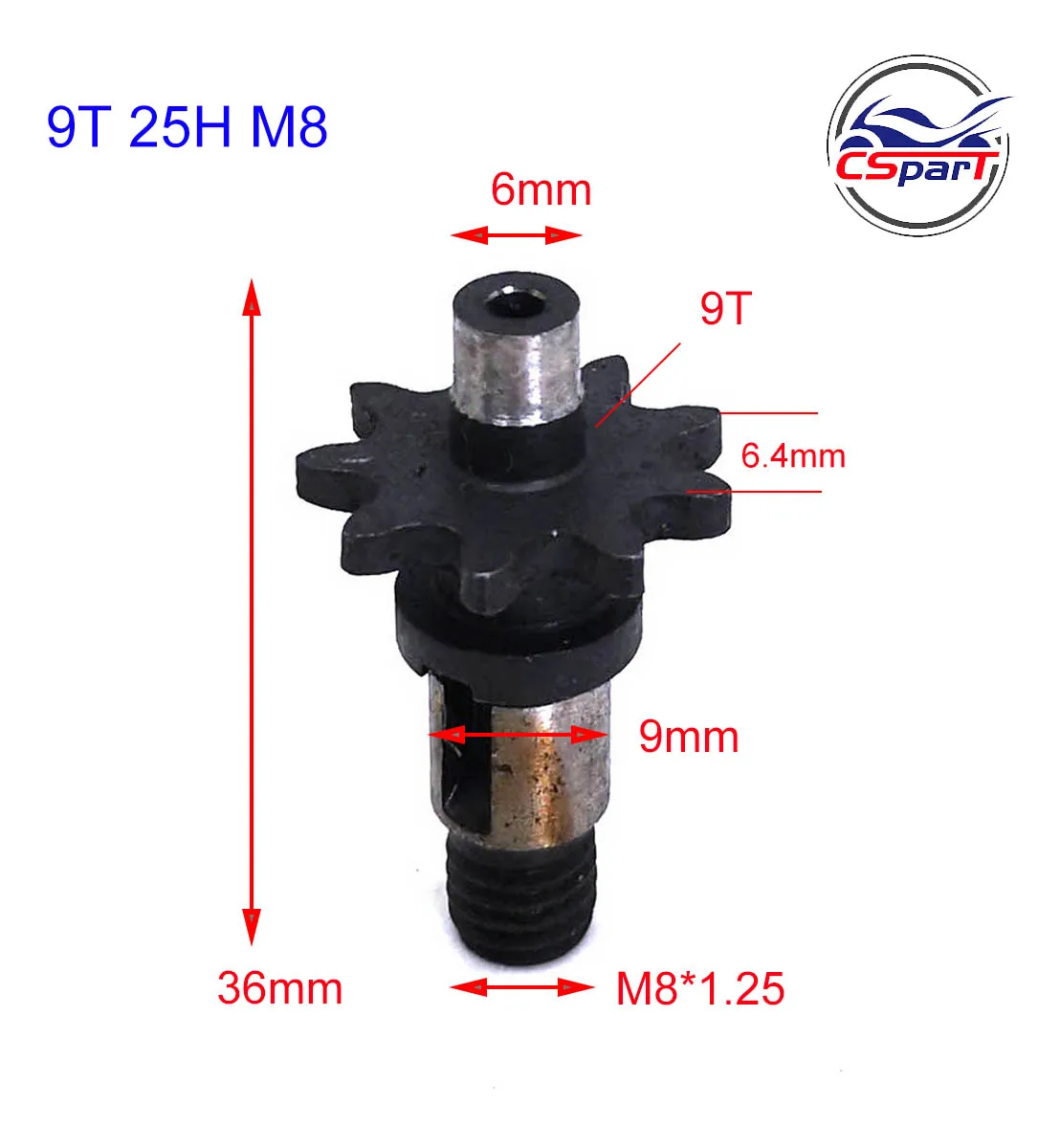 6 7 8 9 6T 7T 8T 9T Tooth Front Pinion Sprocket 39CC Water Cooled B1 MT A4 Mini Moto Bike 25H 6MM Chain 8MM Thread