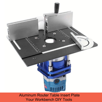 Router Table Insert Plate Multifunctional Trimming Engraving Table, Aluminium Insert Plate Woodworking Benches Router Flip Plate