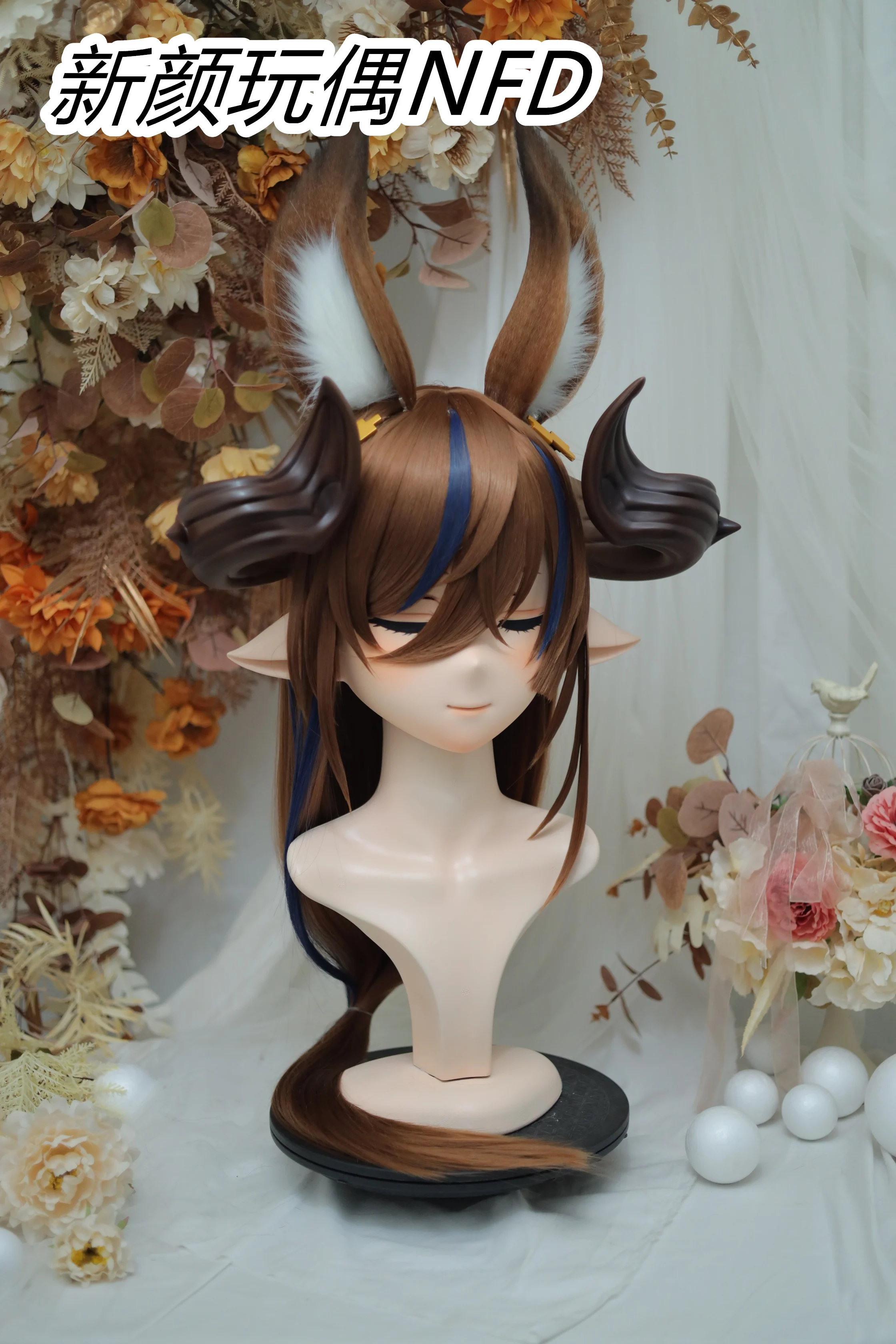 (NFD-1623)  Customize Character Female/Girl Resin Kig Full Head With Lock Anime Cosplay Japanese Animego Kigurumi Mask