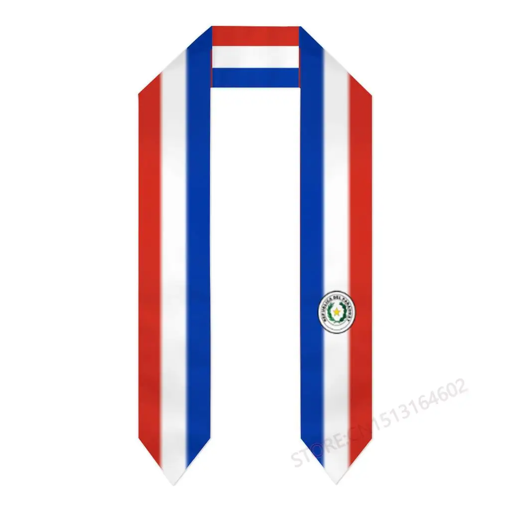 Custom Name Or Logo Paraguay Flag Scarf Graduation Stole Sash International Study Abroad Class of 2023 Shawl