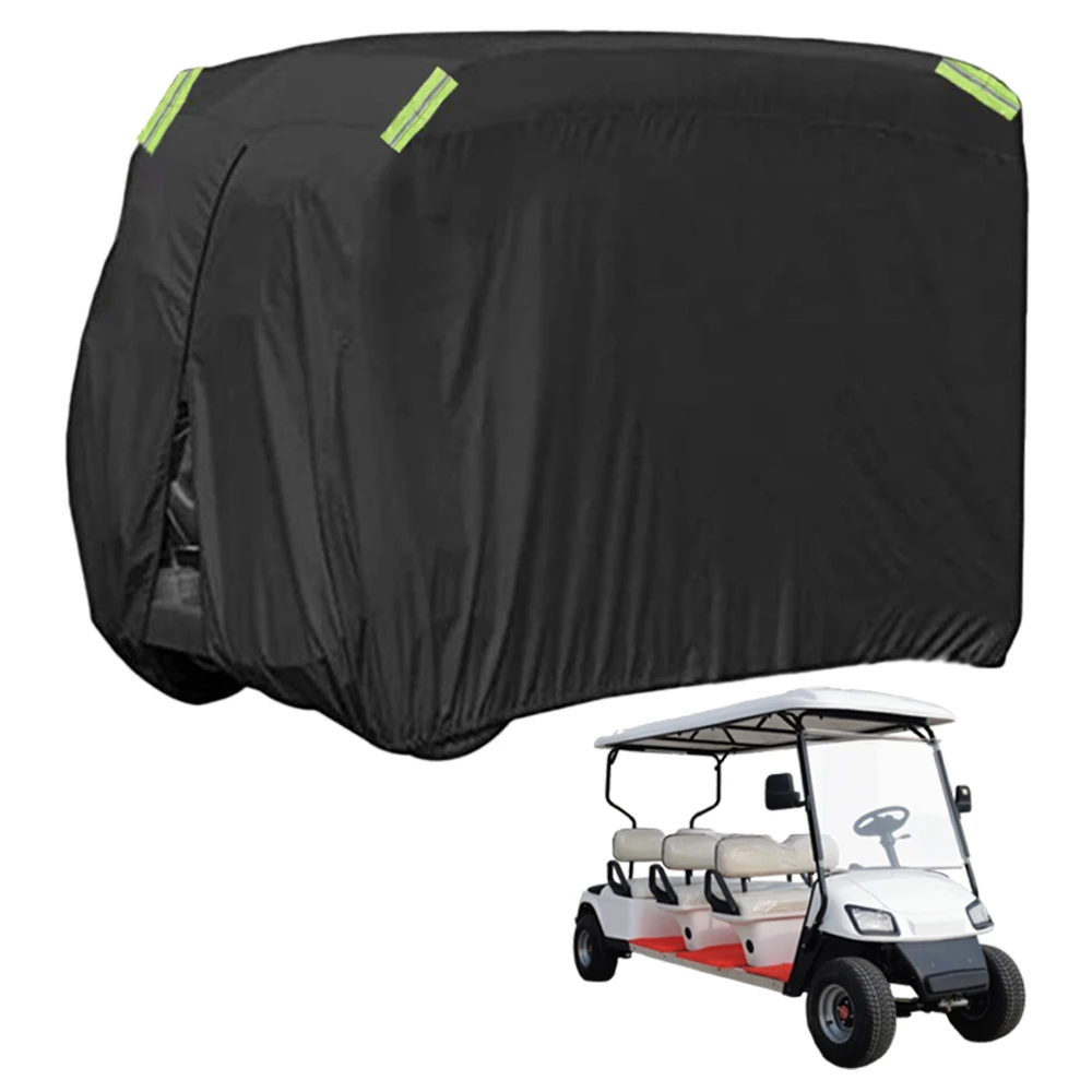 Golf Cart Cover Fits EZGO Club Car Yamaha Golf Carts with Reflective Strips All Weather Protection Waterproof Car Cover