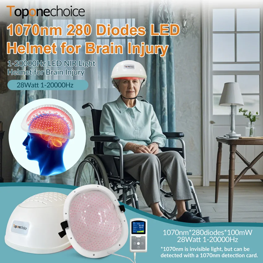 

1070nm Near Infrared Light Photobiomodulation Brain Stimulation Therapy Helmet For Stroke Parkinson Autism Migraine PTSD