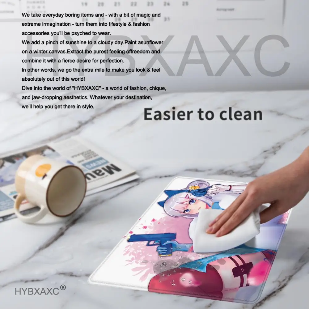 Anime Girl Mousepad Multiple sizes Large Square Computer Office Game Table Mat HYBXAXC Rubber Anti-slip Mousepads Aimee Desk Pad