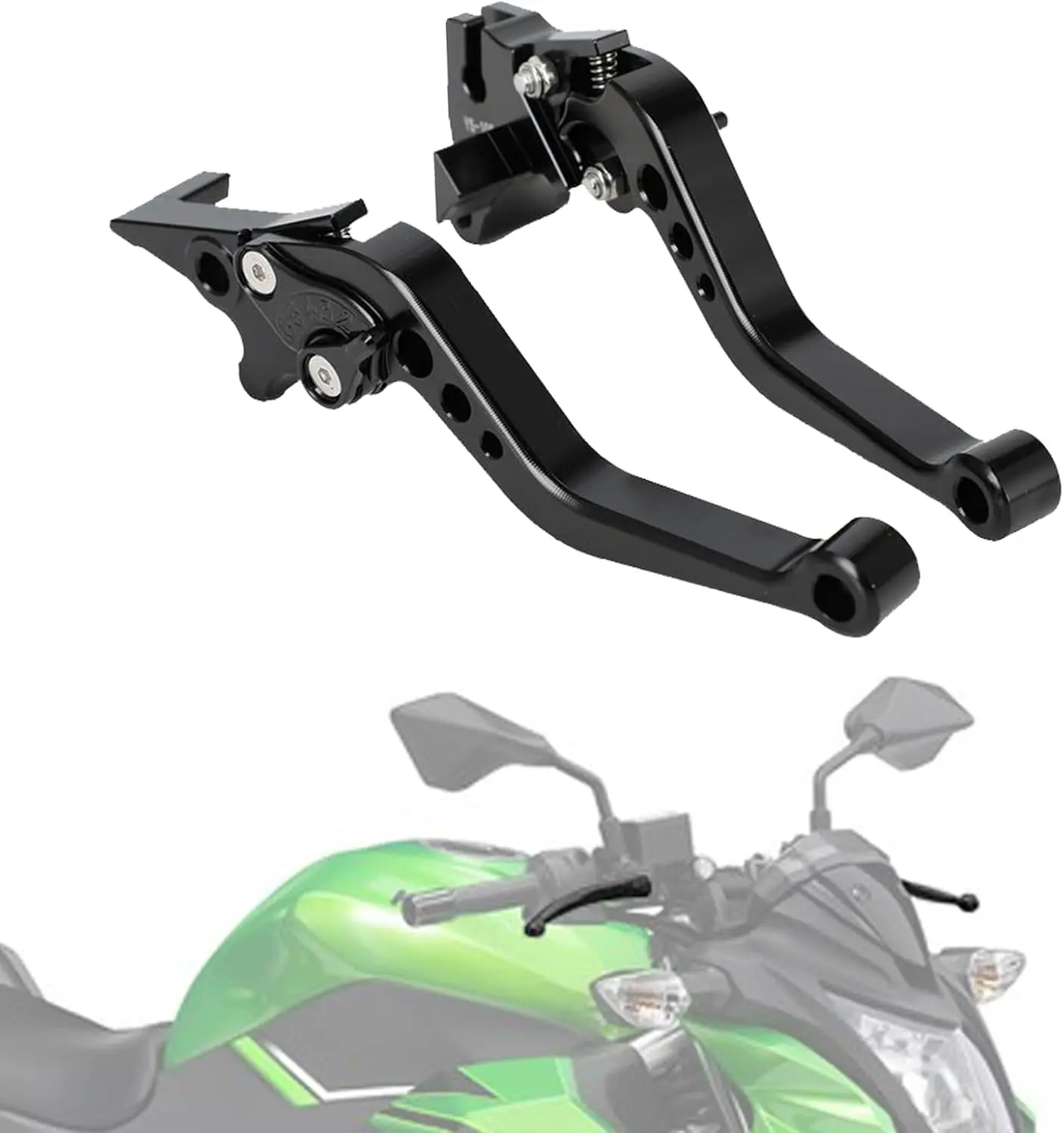 

Adjustable CNC Motorcycle Brake Clutch Lever Set for Z125 PRO, EX400, Z400, EX300, Z300, EX125, EX250 250R, KLE300 300X - Black