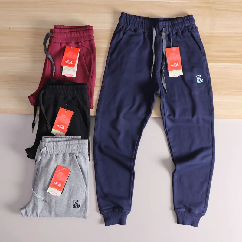 

Спортивные штаны из чистого хлопка с вышивкой, свободные повседневные мужские длинные брюки, весенне-осенние модные городские молодежные прямые брюки