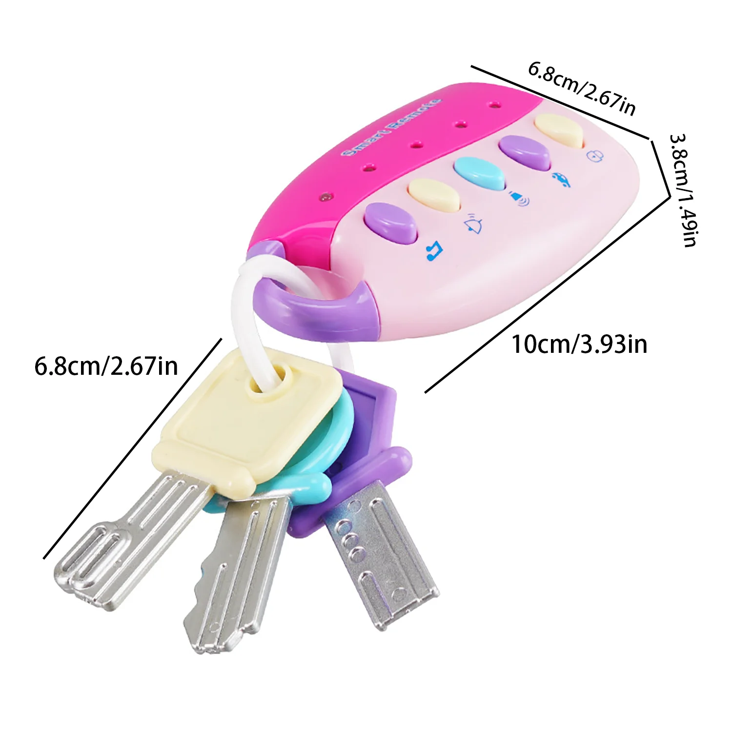กุญแจรถจำลองสำหรับเด็กพร้อมดนตรี แสงไฟ การศึกษาปฐมวัย ของเล่นกุญแจรถจำลอง ของเล่นเอฟเฟกต์เสียงรถจำลอง