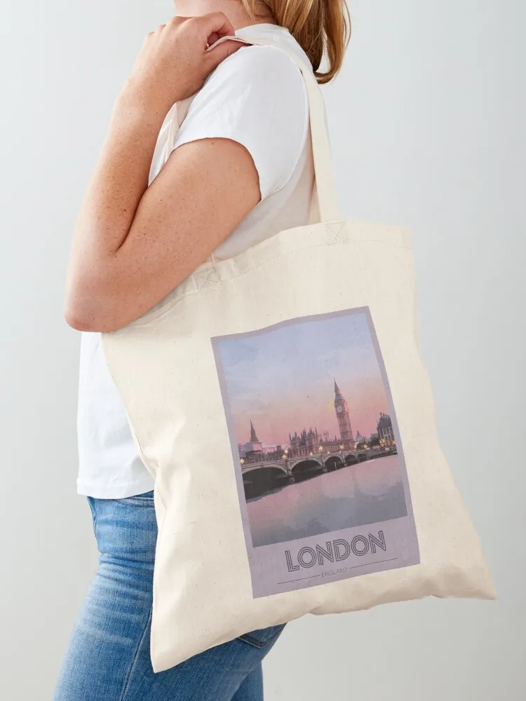 

Travel to London Tote Bag Canvas shoulder bag bags for women tote bag women personalized tote