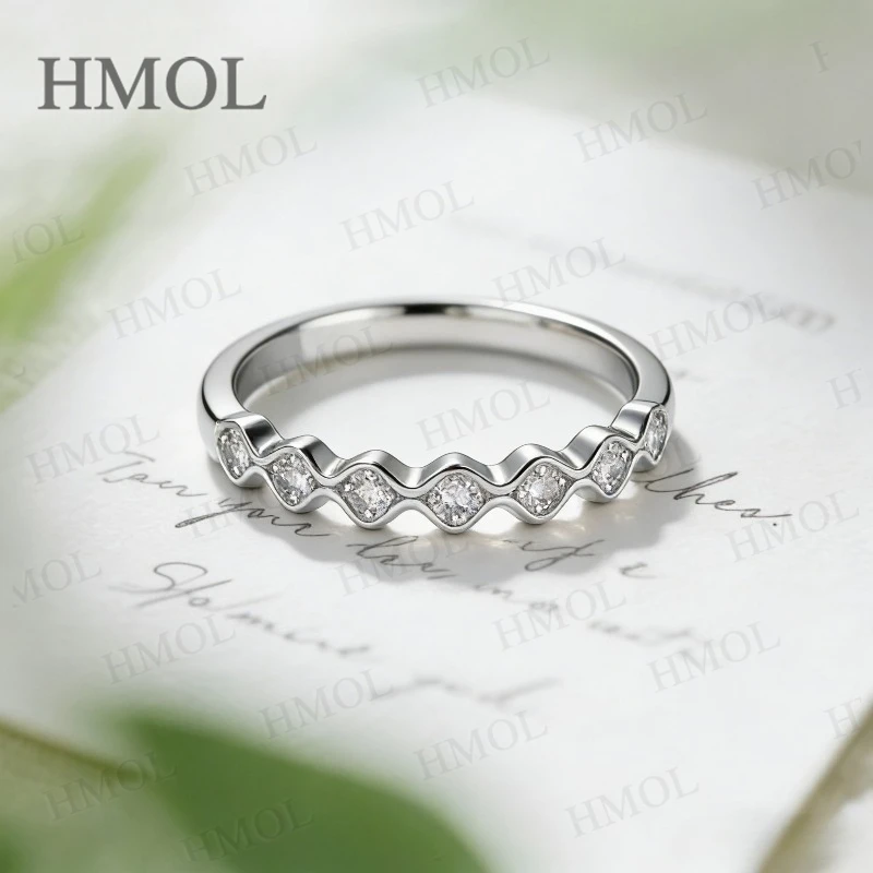 

Moissanite Engagement Ring 925 Silver GRA Certified D Color Stone Delicate Wave Design Fine Jewelry Ideal for Everyday Elegance