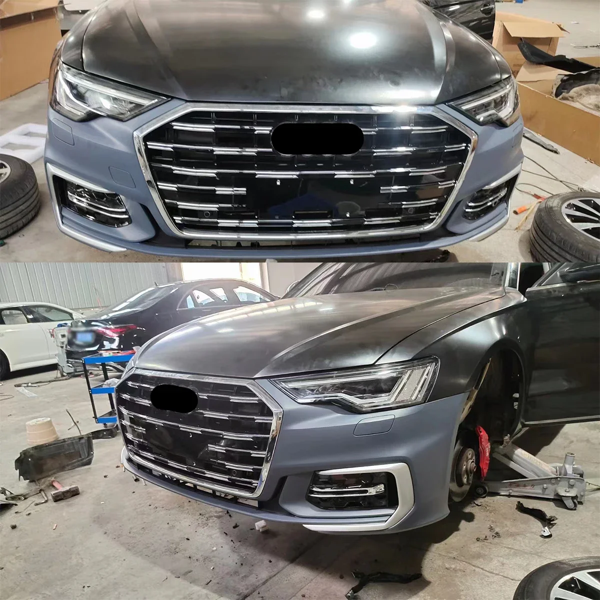 Modification car bumpers bodykit for Audi A6 C7 C7PA 2013-2018 Change to 2024 style.