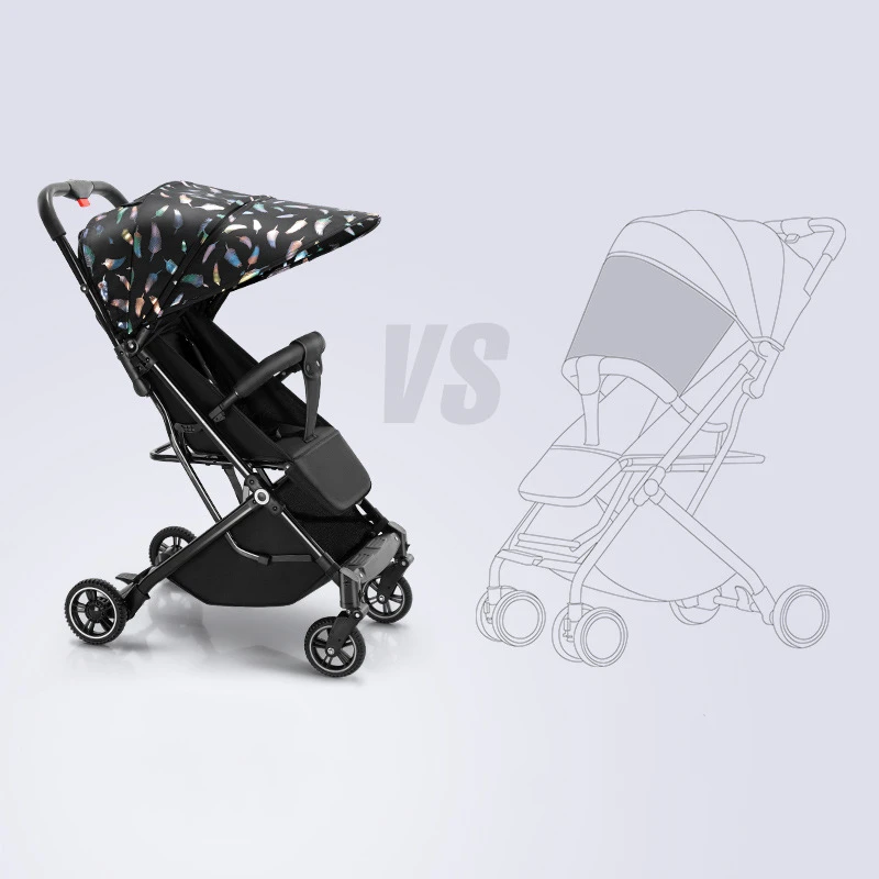 Baby Portable Stroller Can Sit and Lie Down Foldable Baby Stroller Multi-functional Baby Stroller Simple High Landscape Design