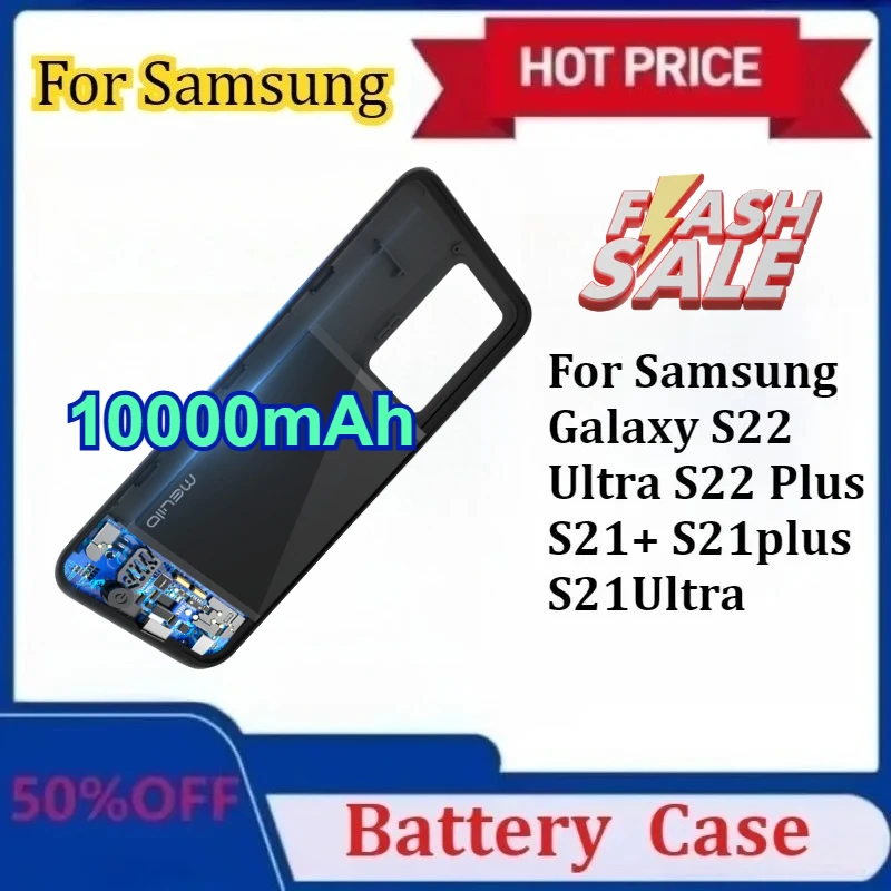 

10000mAh Power Bank Battery Charger Case for Samsung Galaxy S22 Ultra S22 Plus S21+ S21plus S21Ultra Battery Case Cover