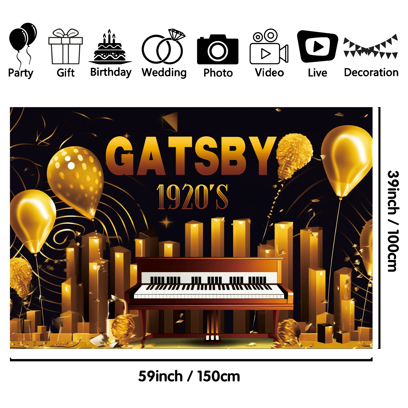 1PCS 100x150cm Retro From The 1920S（9） Theme Backdrop,Photography Background,Used To Gifts,Activities Or Other Party Decoration