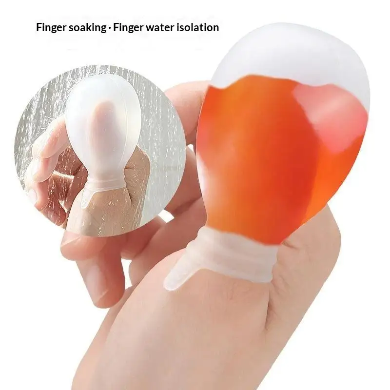 Waterproof Silicone Finger & Toe Nail Covers Reusable Protective Sleeves For Showering, Hand Soaking Wound Protection Prevent