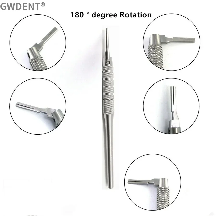 1pcs Dental Scalpel Handle Adjustable 180 Degree Move Stainless Steel Scalpel Autoclavable Surgical Knife Tool