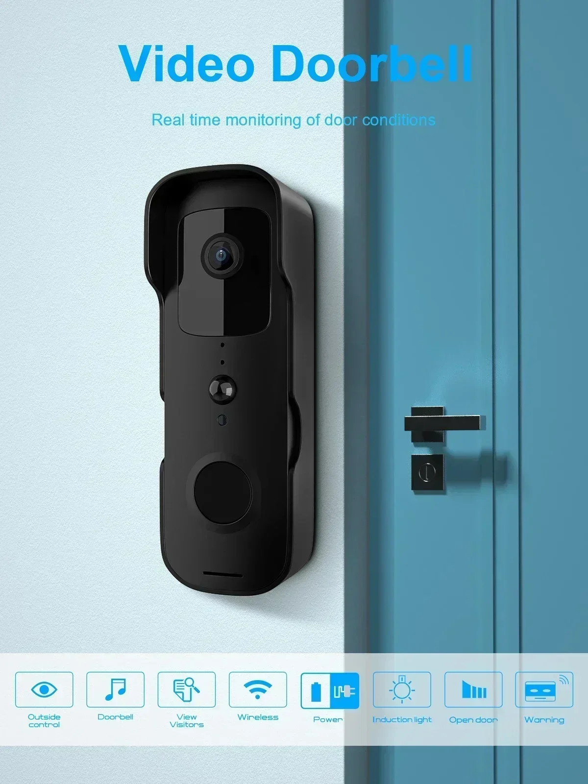 Sd054692ed4bc4141926750cd1f15e2d1s Smart Video Doorbell Waterproof Night Vision Door Viewer 1080P FHD Camera Digital Visual Intercom WIFI 2.4G Tuya Door Bell