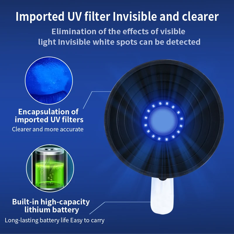 Huidanalysator met houtlamp voor huid Vitiligo Detector Analyse Machine Led oplaadbare verlichting voor apparatuur voor thuisgebruik