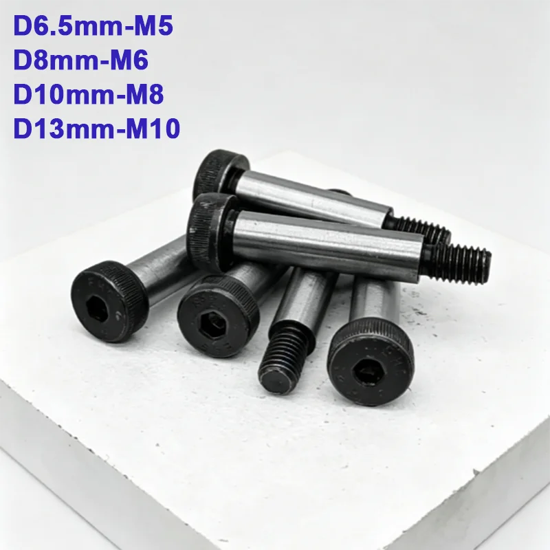 2-10Pcs Hex Socket Shoulder Bolt 12.9 Carbon Steel Step Screw Locating Limit Screw D6.5-M5 D8-M6 D10-M8 D13-M10 Multiple Sizes