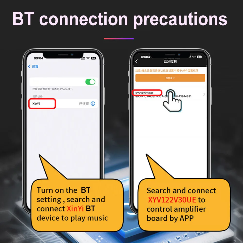 Placa amplificadora de potencia Digital XY-T15H Compatible con Bluetooth 5,1 2,0 canales Control por aplicación cine en casa