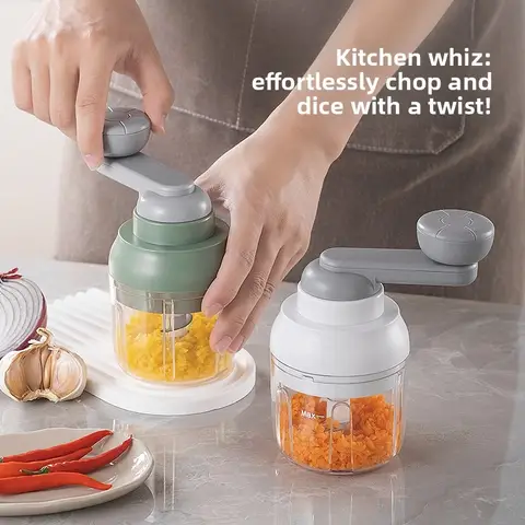 Multifunctional Vegetable Chopper Small Food Processor Manual Hand-Cranked Food Chopper Mincer Tool Garlic Kitchen Gadgets