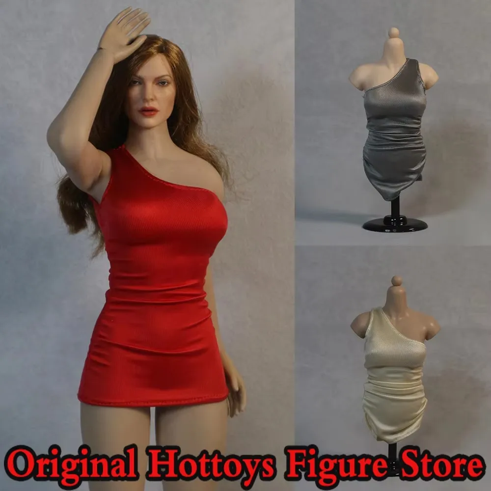 

DMTOYS 1/6 масштабная женская одежда солдата, тонкая однотонная юбка на одно плечо, подходит для 12-дюймовой экшн-фигурки, модель игрушки