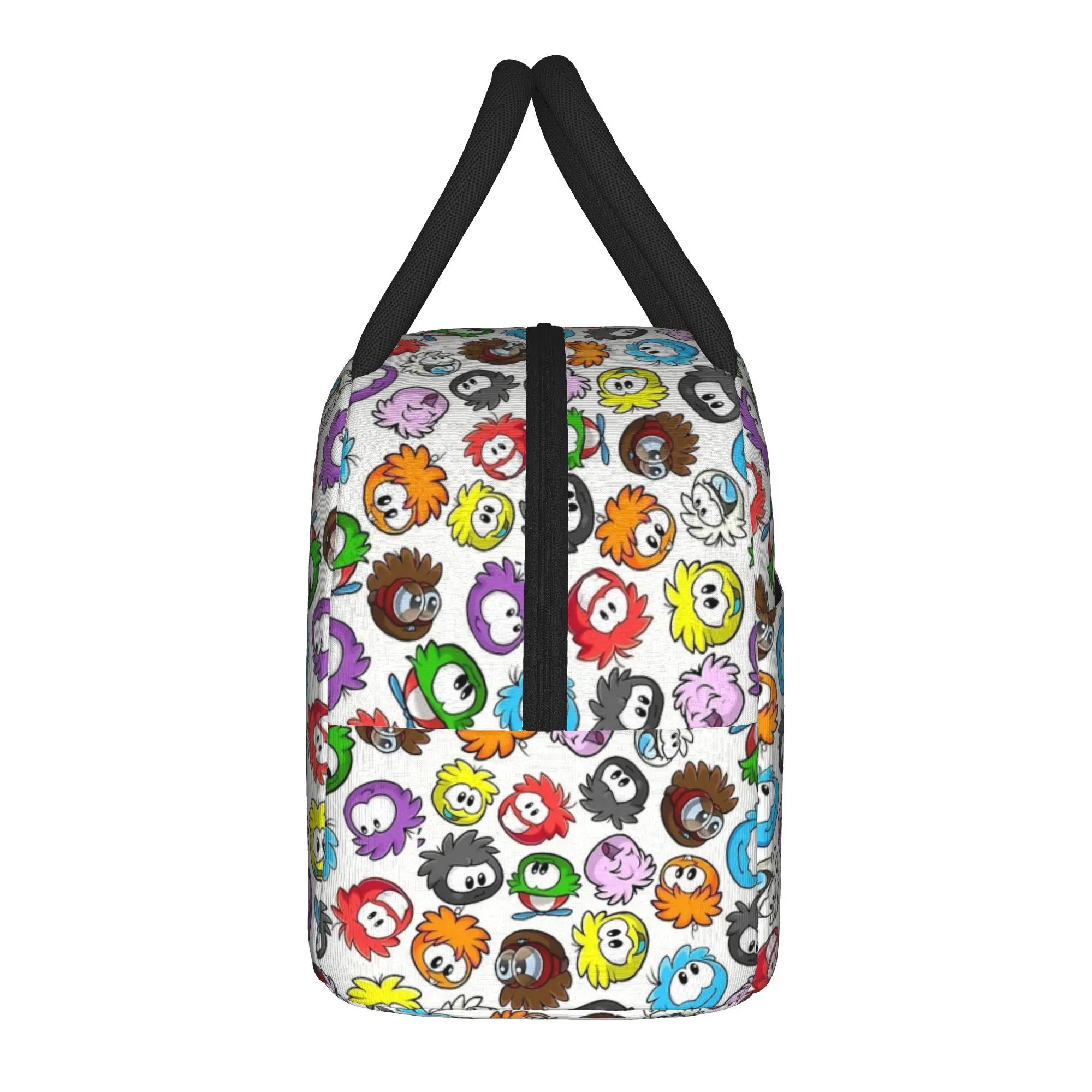 New Style Puffle Pattern  Club Penguin  Insulated Lunch Bags Leakproof  Meal Container Cooler Bag Tote Lunch Box School  Picnic