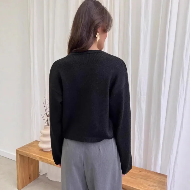 女性用 秋/冬 トップ カーディガン タイアップ ニット ソリッドカラー レトロ シンプル 快適 カジュアル デザイン ソフト ニッチ 多用途 スキニー