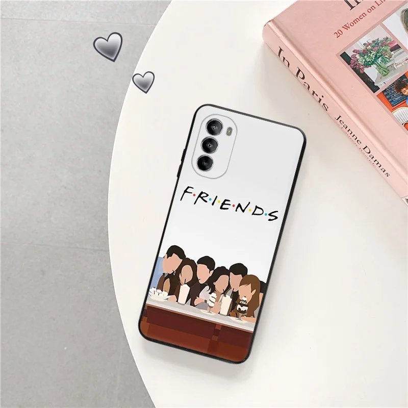 Phone Case For Motorola G50 4G G51 G30 G31 G60 G71 G22 G32 G52 G72 G73 G53 G9 Friends TV Central Perk Black Soft Anti-Drop Cover