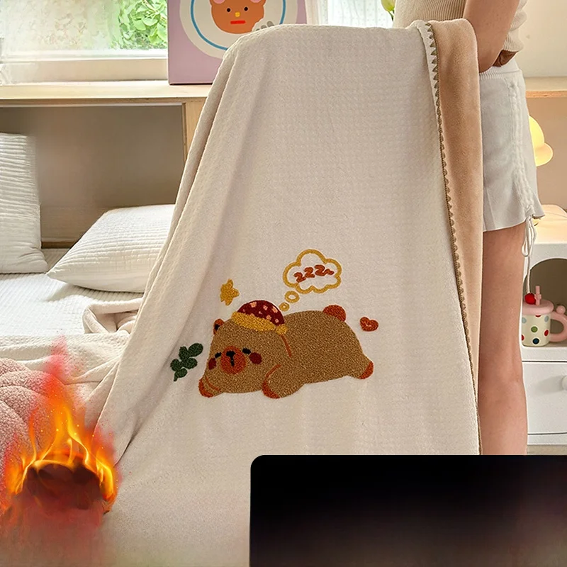 

Warm Flannel Blanket Ins Sle Office Nap Sofa Cover Blanket All Season Universal Polyester Fiber 00% Quali Home Textile