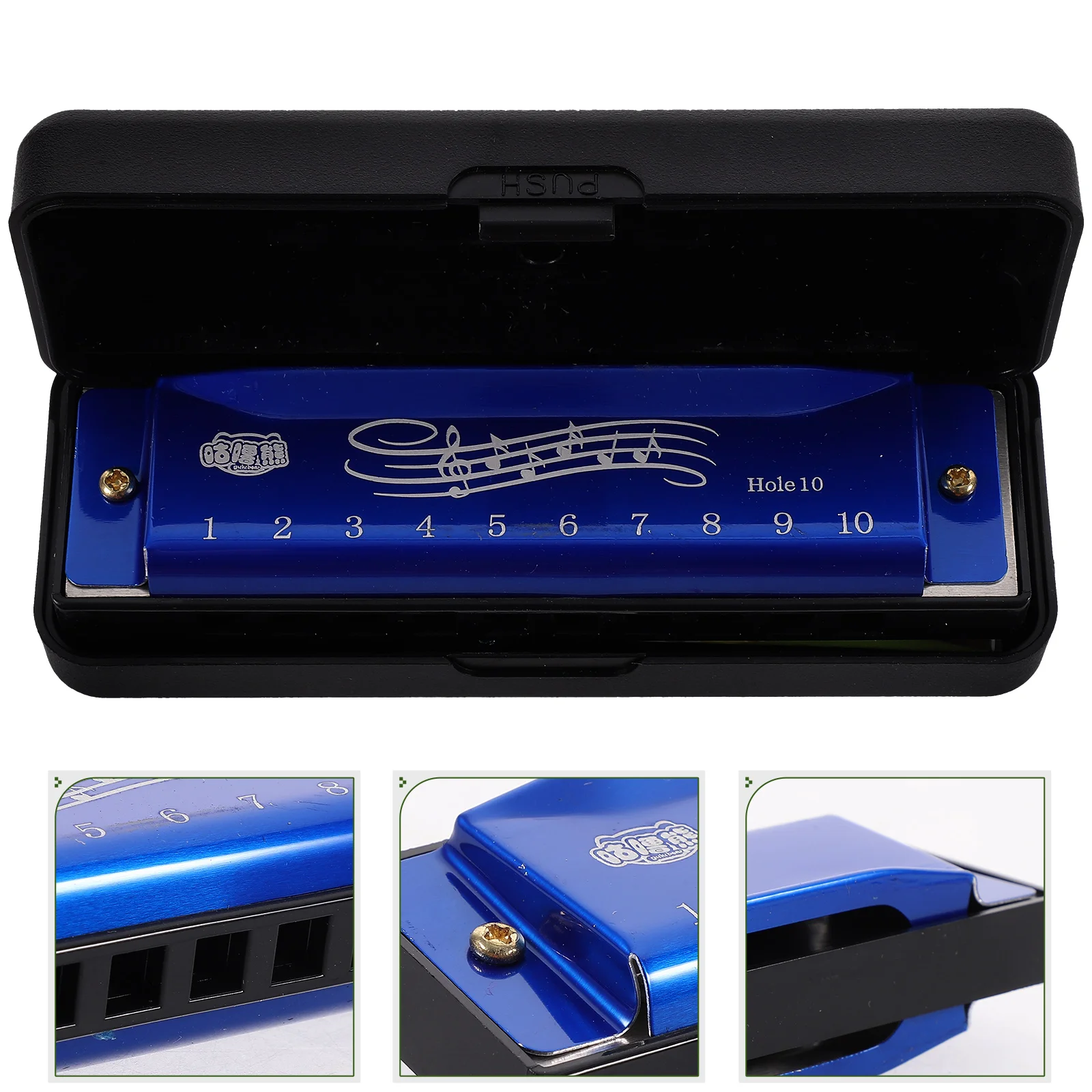 10 Hole 20 Tone Harmonica Children's Toy Educational Mini Harmonicas for Kids Graduation Beginners Metal Holes Students