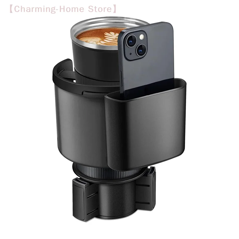 حامل أكواب السيارة المتوسع محول حامل الكأس متعدد الأغراض ملحقات تخزين منظم داخلي قابل للتوسيع مع حامل هاتف #2