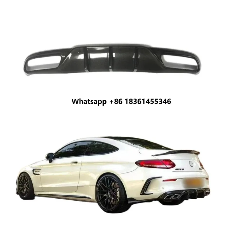 

For W205 Coupe Car Auto Part Carbon Fiber Rear Bumper Diffuser Lip