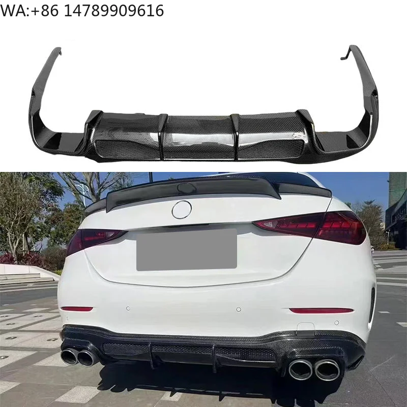 W206 C Class B Style High Quality Carbon Fiber Rear Diffuser Rear Bumper Lip for   W206 C Class 2022+