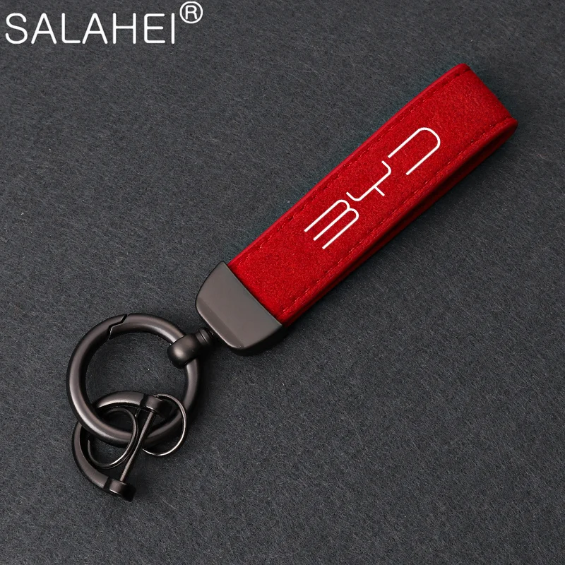 Luxury Women Men Key Chain Leather Car Keychain For BYD Han Tang Ev Song Plus Pro Dolphin Atto 3 Yuan BYD Keychain Accessories