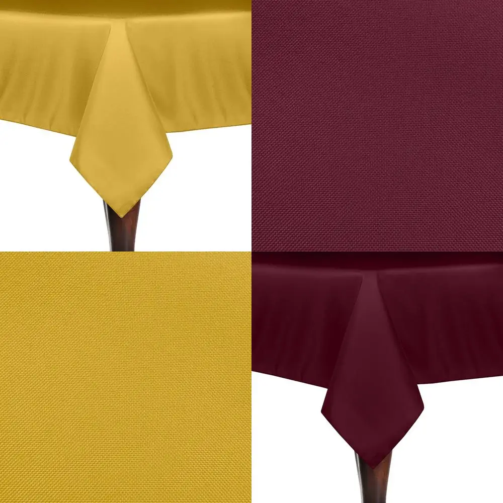

Polyester Linen Tablecloth Set of 3, 72 x 72 Square, Goldenrod Color, Durable for Any Occasion
