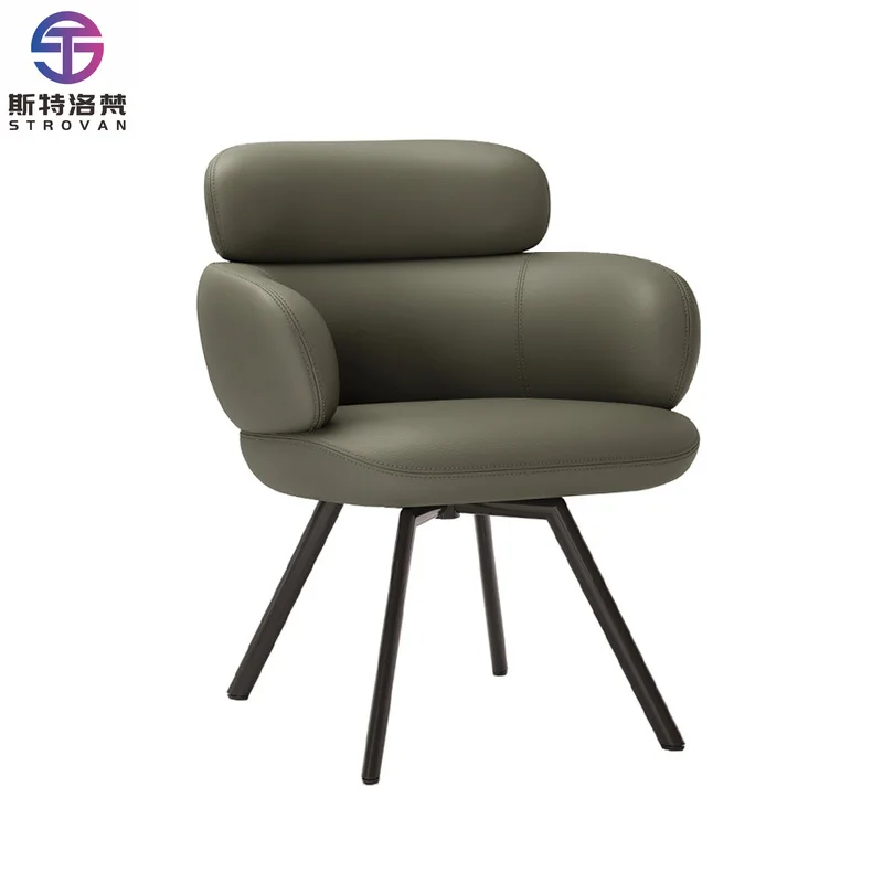 Leather Material Conference Chair High-End Reception Guest Chair Executive Office Meeting Chair  for VIP
