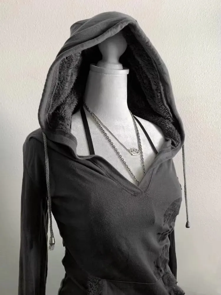 American Style Casual Fashion Women\'s Pullovers Hoodie Retro Aesthetic Trend Sweatshirts Y2k Hip Hop Sportswear Hoodies