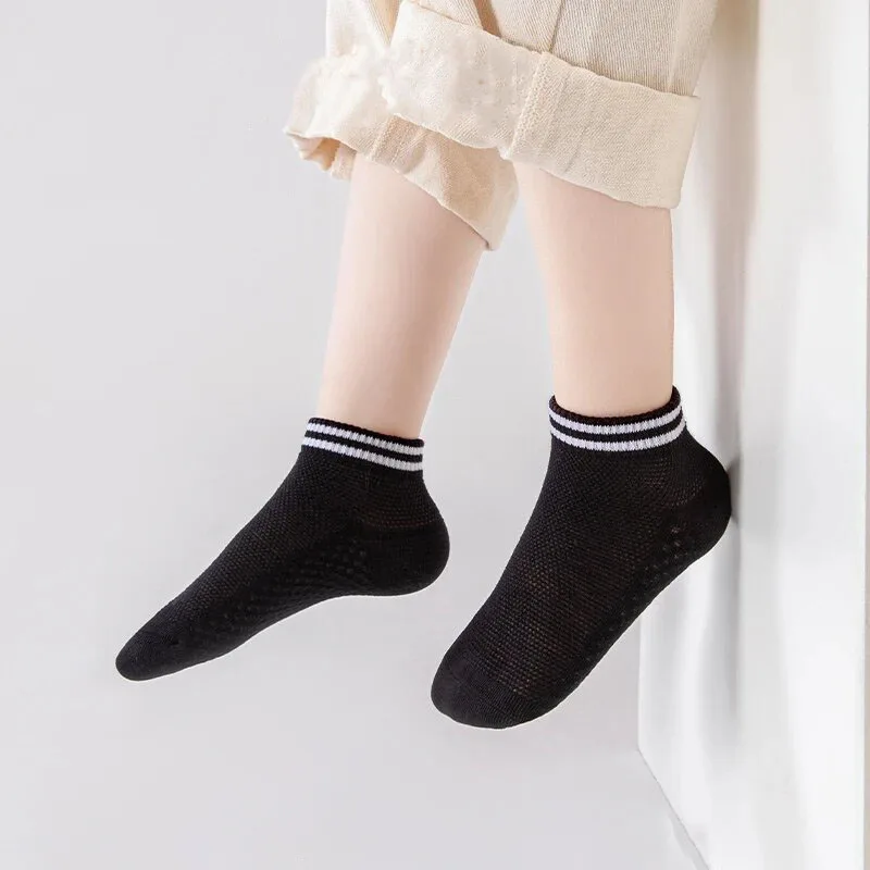 3 Pairs a Lot MILANCEL Kids Summer Socks 3-18T Mesh Ventilate Boys Sports Socks Leisure Stripe Children Girls Ankle Socks