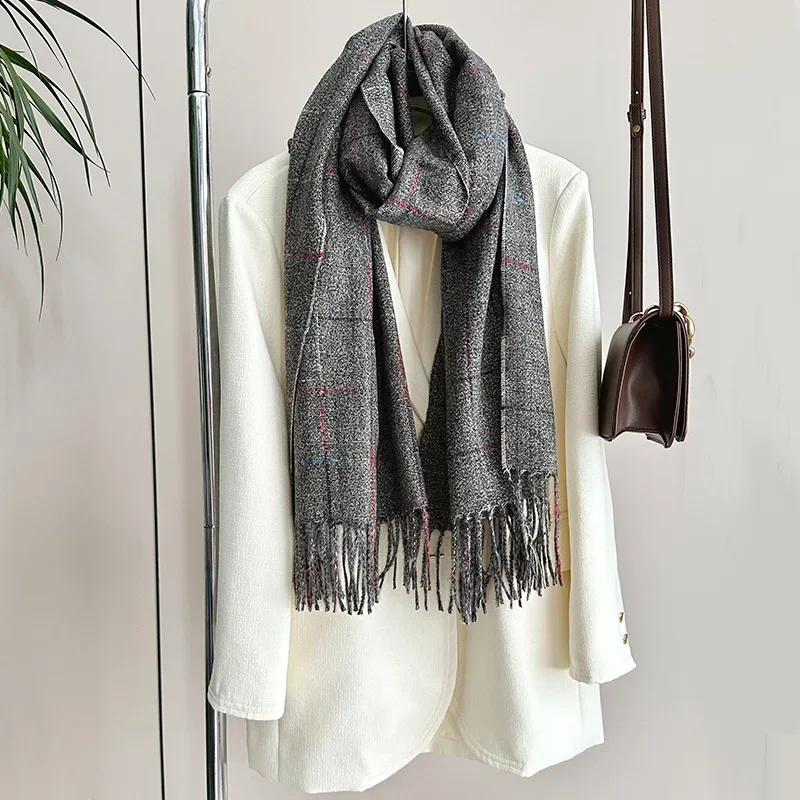 موضة منقوشة وشاح ناعم للنساء الفاخرة الخريف الشتاء الكشمير زوجين الأوشحة الدافئة شال الملابس والاكسسوارات الهدايا #3